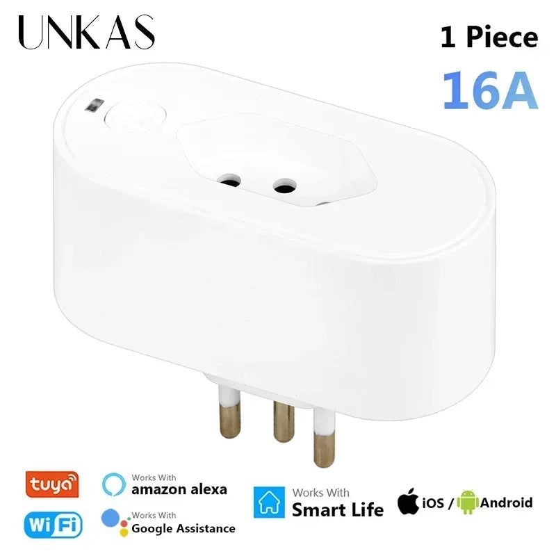 Prise intelligente WiFi Tuya 16A/20A — Compatible Google Home et Alexa